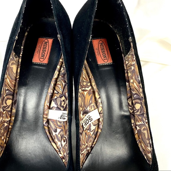 Missoni x Target Suede Round Toe Pumps Block Heels - Picture 6 of 10